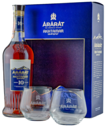 Ararat 10YO Akhtamar 40% 0.7L (darčekové balenie s 2 pohármi)