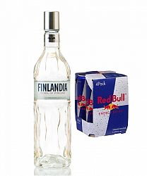 Finlandia 0,7l (40%) + Red Bull 4x 250ml
